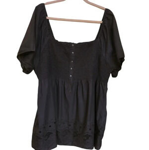 Lane Bryant black baby doll top